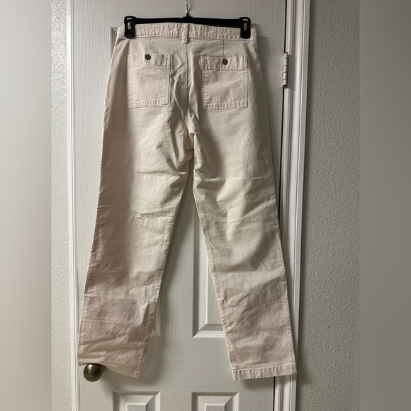GAP Cream Natural High Rise STRAIGHT Utility Cargo Pants Size 30 - Picture 2 of 5